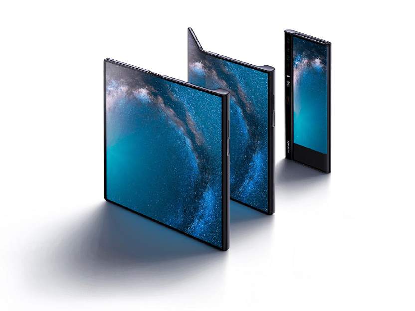 A Huawei Mate X folding smartphone A Huawei Mate X folding smartphone